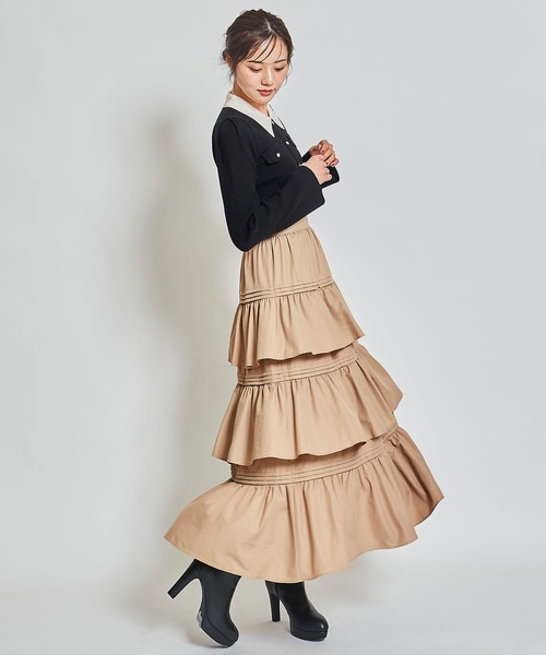 31 Sons de mode（トランテアン　ソン　ドゥ　モード）の「ワークポケットリブニット（ニット/セーター・レディース・グリーン/クリーム/ブラック・フリー）」の15枚目の写真