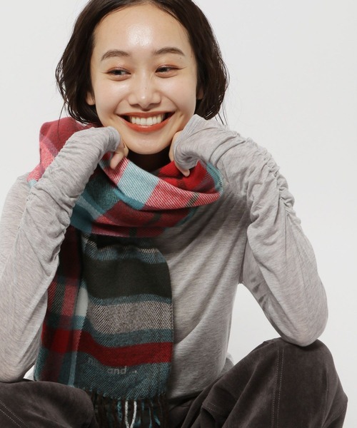 niko and...（ニコアンド）の「オリジナルチェックストール（ストール/ショール・レディース・その他1/グリーン/レッド/グレー/その他3/その他2/ネイビー/オフホワイト・0）」の8枚目の写真