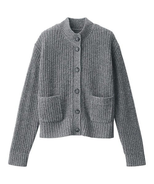 無印良品（ムジルシリョウヒン）の「婦人　ヤク混モックネックカーディガン（カーディガン/ボレロ・レディース・ダークブラウン系/グレー/チャコールグレー・XL/L/M/S）」の16枚目の写真