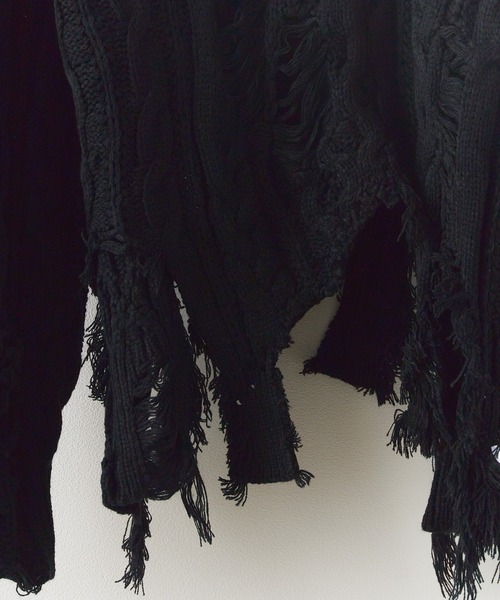 Chick(チック)の「Dirt Processing Damage Knit / 汚れ加工ダメージニット(ニット/セーター・レディース・ブラック/グレー/ブラウン・FREE)」の5枚目の写真