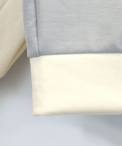 おしゃれスタ（オシャレスタ）の「cardboard knit switching crew neck cutsew/ダンボールニット 切り替え クルーネック カットソー オーバーサイズ メンズ レディース（スウェット・メンズ・ブラック/サックスブルー/チャコールグレー/ホワイト・M/L/XL）」の15枚目の写真
