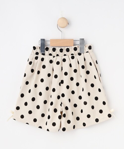 SHOO・LA・RUE（シューラルー）の「【100-140cm/プチセレ/セットアップ可】フロッキードットショートパンツ（その他パンツ・キッズ・アイボリー/ブラック・10/11/12/13/14）」の4枚目の写真