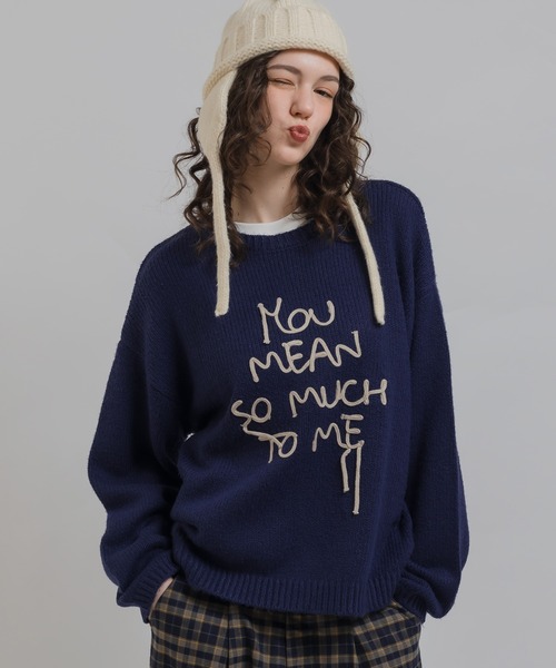 MUHET（ミュエータ）の「ロゴニット（ニット/セーター・レディース・ブラウン/ネイビー/チャコールグレー・MEDIUM/X-LARGE）」の3枚目の写真