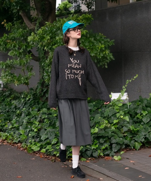 MUHET（ミュエータ）の「ロゴニット（ニット/セーター・レディース・ブラウン/ネイビー/チャコールグレー・MEDIUM/X-LARGE）」の9枚目の写真