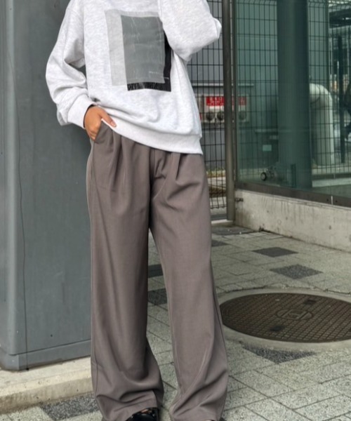 gossara(ゴサラ)の「スーツ地タックパンツ(スラックス・レディース・ブラック/カーキ/グレー・MEDIUM)」の12枚目の写真