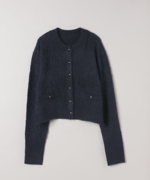 MARKAWAREアルパカポロカラーカーディガン1 JEANASIS（ジーナシス）の「アルパカポロカラーショートカーディガン