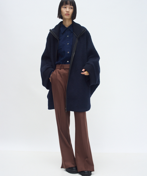 シャルムビーバー ピーコート VERMEIL par iena　ネイビー　36 セール】パイルラッセルシャギーZIPコート（その他アウター