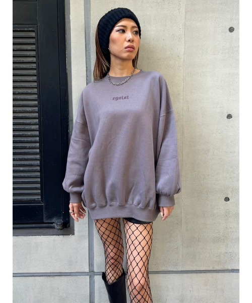 EGOIST(エゴイスト)の「ロゴ刺繍プルオーバー(スウェット・レディース・パープル/ベージュ/ブラック・FREE)」の3枚目の写真