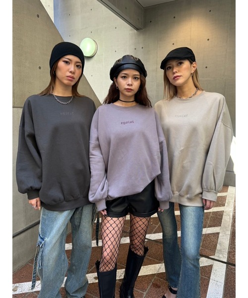 EGOIST(エゴイスト)の「ロゴ刺繍プルオーバー(スウェット・レディース・パープル/ベージュ/ブラック・FREE)」の7枚目の写真