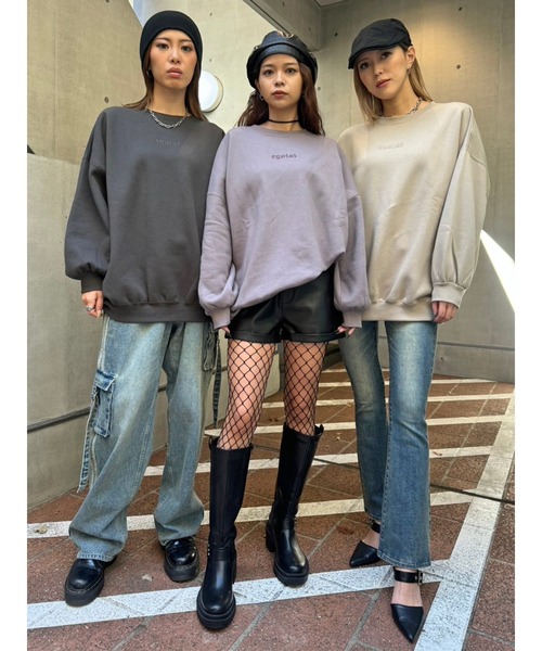 EGOIST(エゴイスト)の「ロゴ刺繍プルオーバー(スウェット・レディース・パープル/ベージュ/ブラック・FREE)」の8枚目の写真