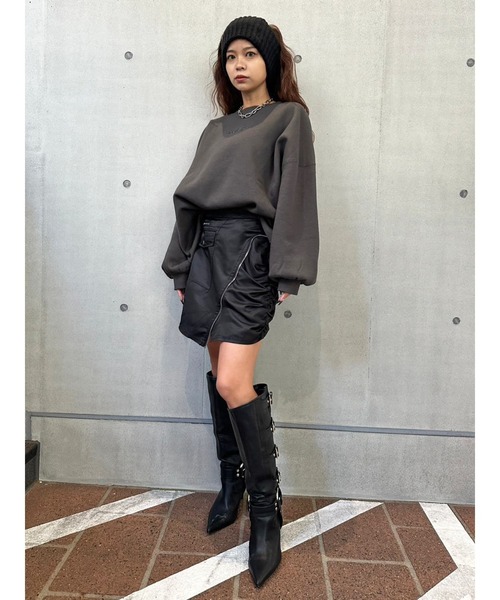 EGOIST(エゴイスト)の「ロゴ刺繍プルオーバー(スウェット・レディース・パープル/ベージュ/ブラック・FREE)」の4枚目の写真