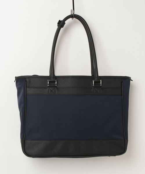 KATHARINE E HAMNETT(キャサリン・イー・ハムネット)の「【KATHARINE E HAMNETT-キャサリン・イー・ハムネット-】トートバック ナイロン×サフィアーノ調 多収納 無地 通年(トートバッグ・メンズ・ネイビー/ブラック・FREE)」の15枚目の写真