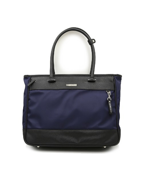 KATHARINE E HAMNETT(キャサリン・イー・ハムネット)の「【KATHARINE E HAMNETT-キャサリン・イー・ハムネット-】トートバック ナイロン×サフィアーノ調 多収納 無地 通年(トートバッグ・メンズ・ネイビー/ブラック・FREE)」の1枚目の写真