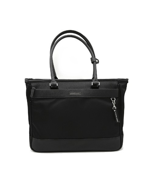 KATHARINE E HAMNETT(キャサリン・イー・ハムネット)の「【KATHARINE E HAMNETT-キャサリン・イー・ハムネット-】トートバック ナイロン×サフィアーノ調 多収納 無地 通年(トートバッグ・メンズ・ネイビー/ブラック・FREE)」の2枚目の写真