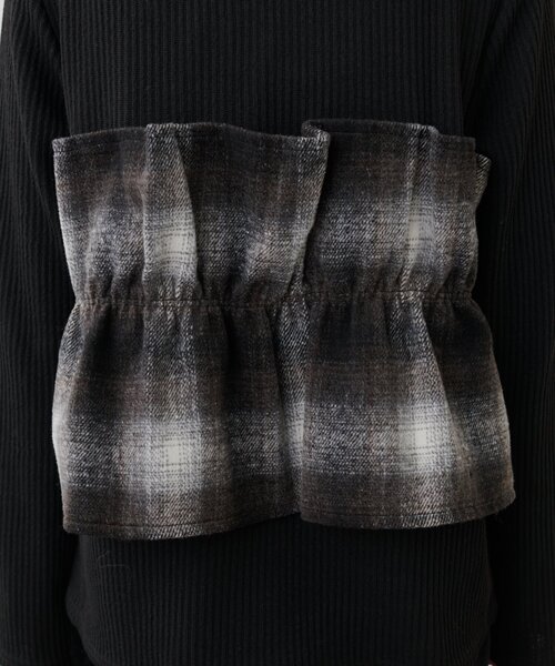 natural couture(ナチュラルクチュール)の「【WEB限定】ビスチェ風ドッキングリブカットTOPS(ニット/セーター・レディース・ボルドー/ブラック・FREE)」の13枚目の写真