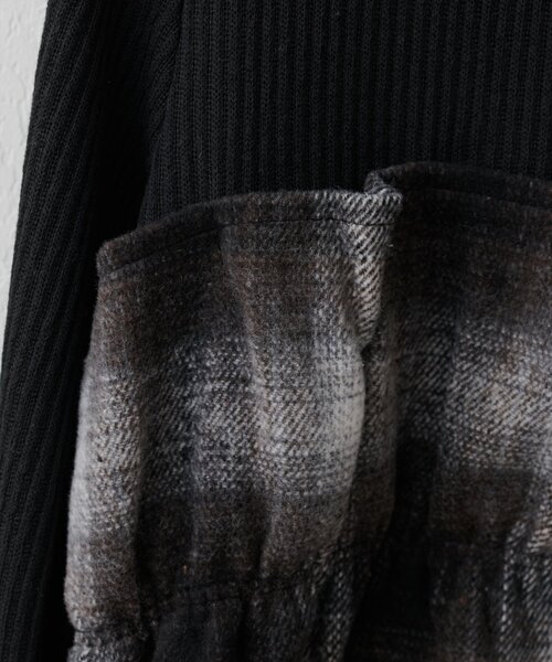 natural couture(ナチュラルクチュール)の「【WEB限定】ビスチェ風ドッキングリブカットTOPS(ニット/セーター・レディース・ボルドー/ブラック・FREE)」の8枚目の写真