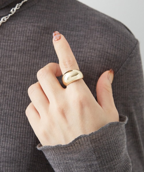 collex（コレックス）の「【dignif】【金属アレルギー対応】ボリュームリング（リング・レディース・シルバー/ゴールド・フリー）」の2枚目の写真