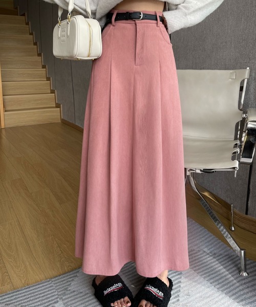2ly2(トゥーリートゥー)の「ふんわりシルエットと厚手素材で秋冬にピッタリ!Aラインアンブレラスカート(スカート・レディース・ピンク/ブラウン/アイボリー/ブラック・FREE)」の1枚目の写真