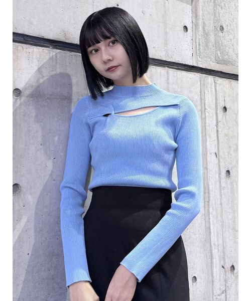 MURUA(ムルーア)の「カットツイストタイトニット(ニット/セーター・レディース・アイボリー/ブラック/ブルー/ピンク・FREE)」の18枚目の写真