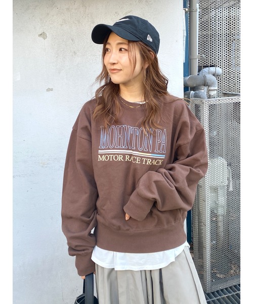 Ungrid（アングリッド）の「ロゴプリントルーズスウェット（スウェット・レディース・ピンク/ブラウン/オフホワイト・FREE）」の3枚目の写真