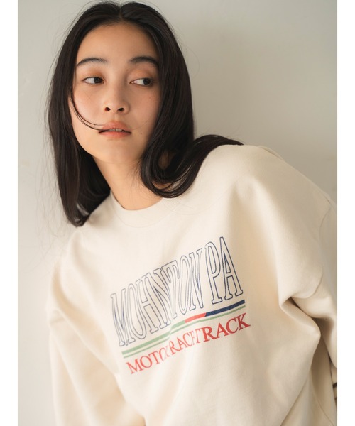 Ungrid（アングリッド）の「ロゴプリントルーズスウェット（スウェット・レディース・ピンク/ブラウン/オフホワイト・FREE）」の6枚目の写真