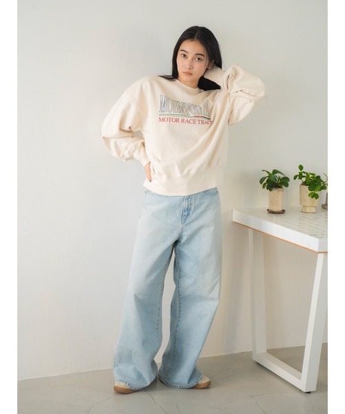 Ungrid（アングリッド）の「ロゴプリントルーズスウェット（スウェット・レディース・ピンク/ブラウン/オフホワイト・FREE）」の8枚目の写真