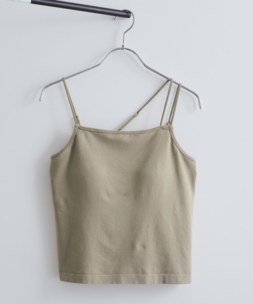VIS（ビス）の「【洗える】カップ付きアシンメトリーキャミソール（キャミソール・レディース・オフホワイト/ベージュ/ブラック・FREE）」の13枚目の写真