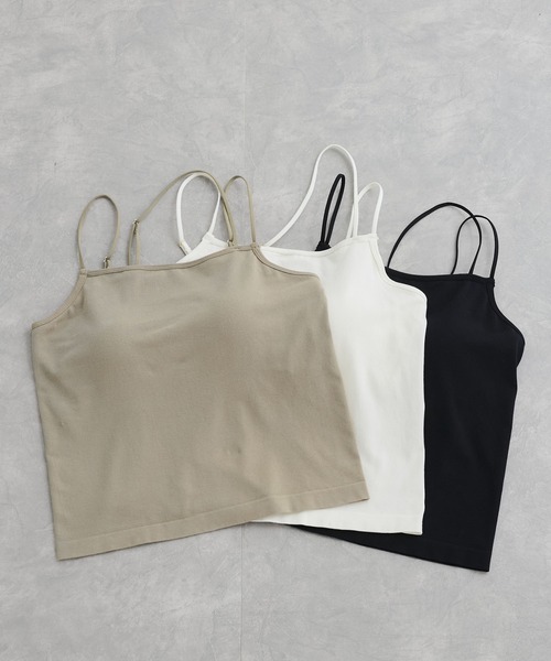 VIS（ビス）の「【洗える】カップ付きアシンメトリーキャミソール（キャミソール・レディース・オフホワイト/ベージュ/ブラック・FREE）」の14枚目の写真