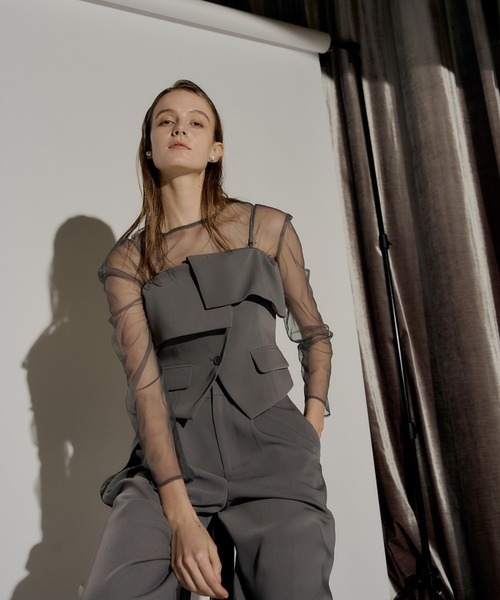 LE'RURE（リルアー）の「Multiway set up pants（パンツドレス・レディース・ベージュ/ネイビー/グレー/ブラック・MEDIUM/M-Regular）」の21枚目の写真