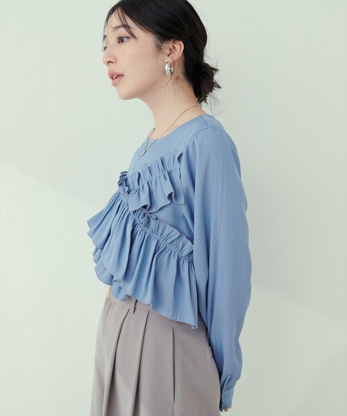 アシメフリルブラウス（シャツ/ブラウス）｜natural couture