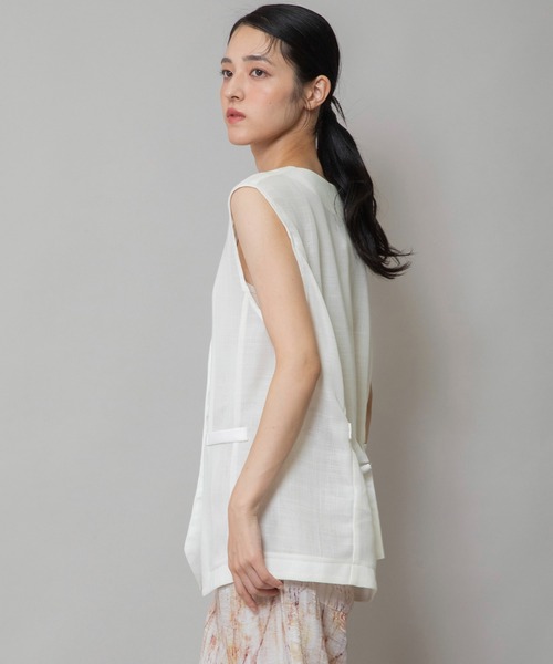 Munich（ミューニック）の「【吸水性】【速乾性】【防シワ性】リネンライクジレ（ベスト・レディース・ベージュ/ブラック/オフホワイト・FREE）」の11枚目の写真