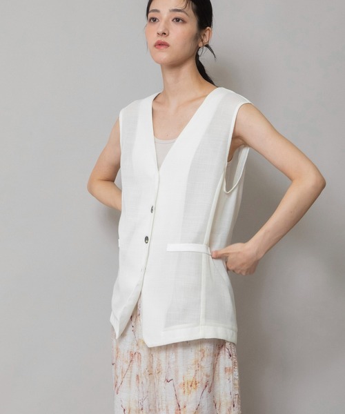 Munich（ミューニック）の「【吸水性】【速乾性】【防シワ性】リネンライクジレ（ベスト・レディース・ベージュ/ブラック/オフホワイト・FREE）」の12枚目の写真