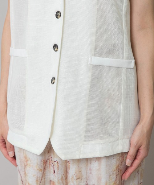 Munich（ミューニック）の「【吸水性】【速乾性】【防シワ性】リネンライクジレ（ベスト・レディース・ベージュ/ブラック/オフホワイト・FREE）」の7枚目の写真