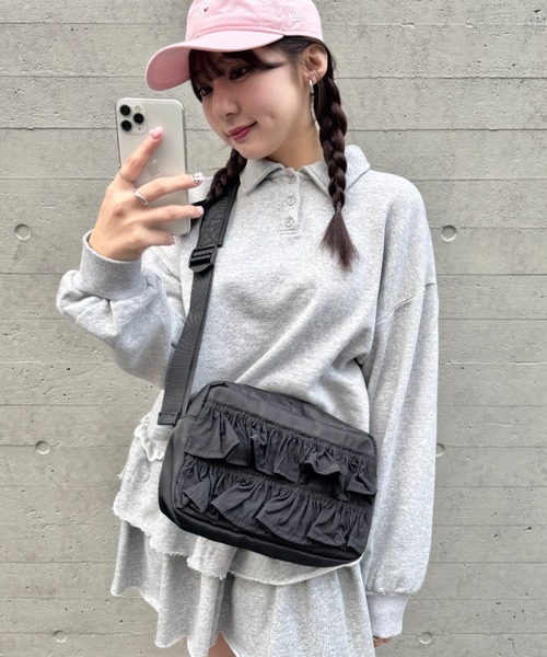 セール】フリルナイロンショルダーバッグ（ボディバッグ/ウエスト