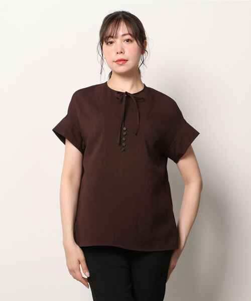 【タイムセール】完売品　エメルリファインズ　半袖ブラウス セール/ブランド古着】半袖ブラウス（シャツ/ブラウス）｜EMMEL