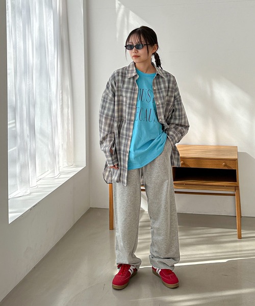 PILIT(ピリット)の「ビッグチェックシャツ(シャツ/ブラウス・レディース・ブルー/グレー・MEDIUM)」の11枚目の写真