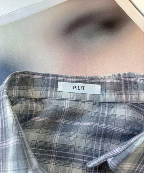 PILIT(ピリット)の「ビッグチェックシャツ(シャツ/ブラウス・レディース・ブルー/グレー・MEDIUM)」の22枚目の写真