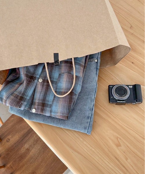 PILIT(ピリット)の「ビッグチェックシャツ(シャツ/ブラウス・レディース・ブルー/グレー・MEDIUM)」の20枚目の写真