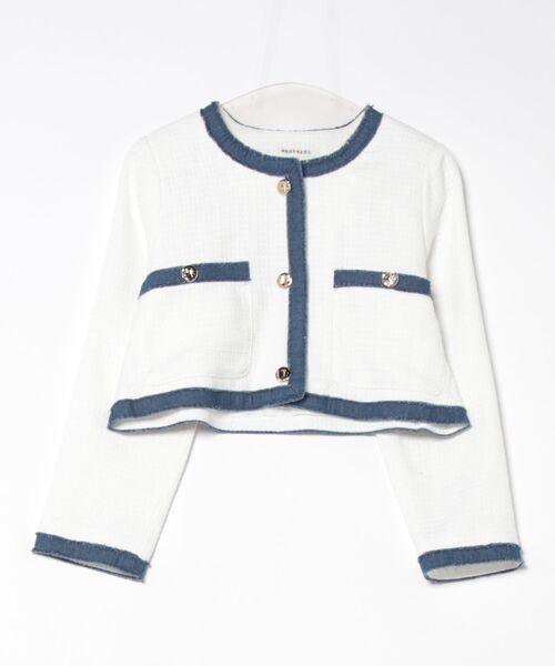 REDYAZEL（レディアゼル）の「【セットアップ可能】ファンシーツイードジャケット（ノーカラージャケット・レディース・サックスブルー/ブラック/ホワイト・FREE）」の22枚目の写真