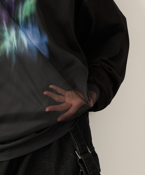 JUNRED（ジュンレッド）の「シアーレイヤードロングスリーブプルオーバー（Tシャツ/カットソー・メンズ・ホワイト/ブラック・S/M/L）」の20枚目の写真