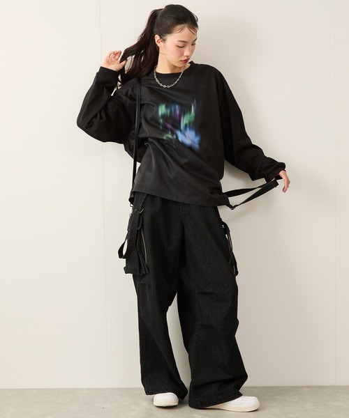 JUNRED（ジュンレッド）の「シアーレイヤードロングスリーブプルオーバー（Tシャツ/カットソー・メンズ・ホワイト/ブラック・S/M/L）」の17枚目の写真