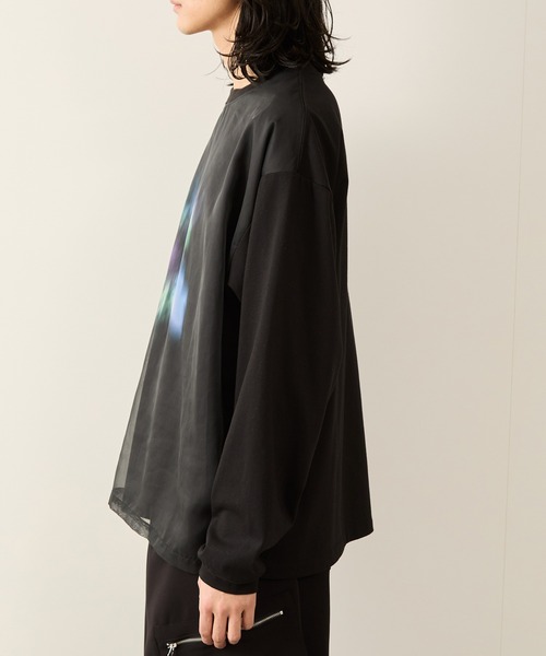 JUNRED（ジュンレッド）の「シアーレイヤードロングスリーブプルオーバー（Tシャツ/カットソー・メンズ・ホワイト/ブラック・S/M/L）」の13枚目の写真