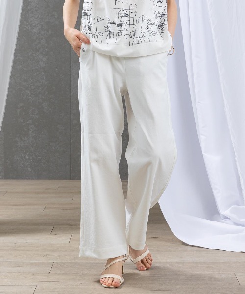 STUDIO PICONE(スタジオピッコーネ)の「UV冷感綿麻混パンツ(その他パンツ・レディース・ブルー/ブラック/グリーン/ホワイト・S/M/L/LL)」の10枚目の写真