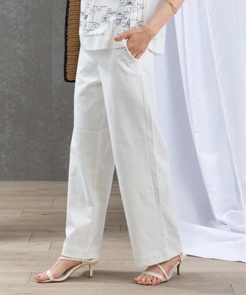 STUDIO PICONE(スタジオピッコーネ)の「UV冷感綿麻混パンツ(その他パンツ・レディース・ブルー/ブラック/グリーン/ホワイト・S/M/L/LL)」の14枚目の写真