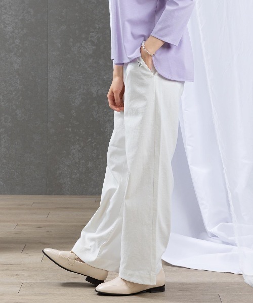 STUDIO PICONE(スタジオピッコーネ)の「UV冷感綿麻混パンツ(その他パンツ・レディース・ブルー/ブラック/グリーン/ホワイト・S/M/L/LL)」の6枚目の写真
