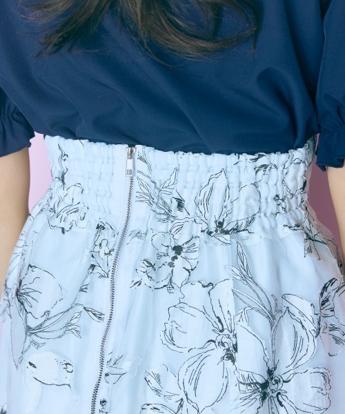 marun(マルン)の「<大きいサイズ>オーガンジーシアー花柄スカート marun(スカート・レディース・ホワイト/ブラック・L/5L/4L/3L/LL)」の22枚目の写真
