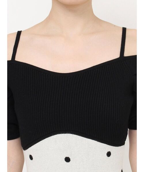 RESEXXY（リゼクシー）の「オフショルドットマーメイドニットワンピース（ワンピース・レディース・ベージュ/ブルー/ブラック・FREE）」の15枚目の写真