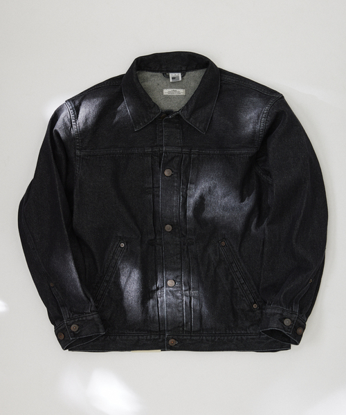 JOURNAL STANDARD relume（ジャーナルスタンダード　レリューム）の「AMERICAN デニム ”AMPLE” トラッカージャケット by COTTON USA（デニムジャケット・メンズ・ブラック/ブルー系その他・MEDIUM/LARGE）」の5枚目の写真