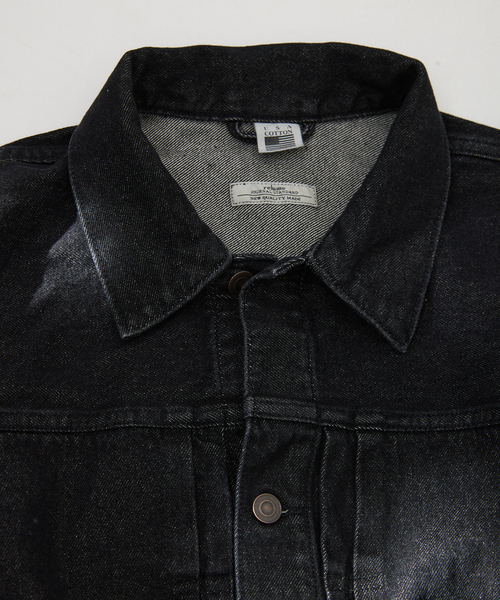 JOURNAL STANDARD relume（ジャーナルスタンダード　レリューム）の「AMERICAN デニム ”AMPLE” トラッカージャケット by COTTON USA（デニムジャケット・メンズ・ブラック/ブルー系その他・MEDIUM/LARGE）」の6枚目の写真