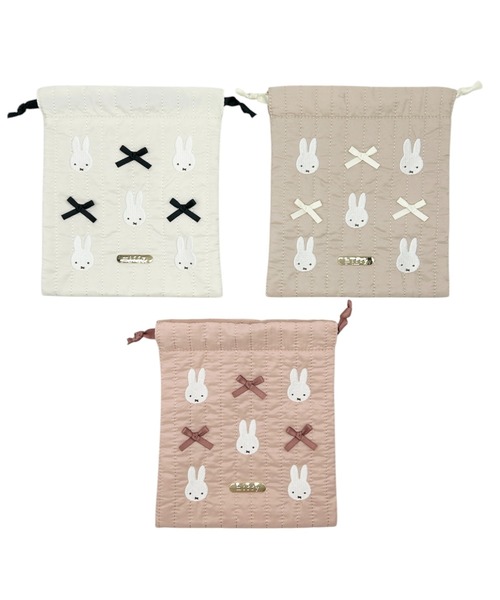 Miffy( ミッフィー)の「miffy/ミッフィー my favorite ribbon 巾着(ポーチ・レディース・ピンク/ベージュ/アイボリー・ONE SIZE)」の4枚目の写真
